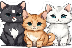 Ảnh 3 con mèo chibi cute