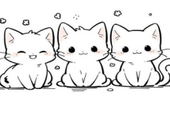 Ảnh 3 con mèo chibi cute