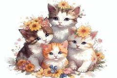 Ảnh 4 con mèo chibi anime cực đáng yêu