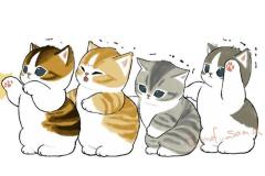 Ảnh 4 con mèo chibi anime cực đáng yêu