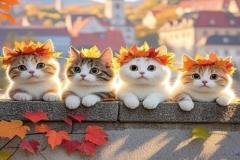 Ảnh 4 con mèo chibi anime cực đáng yêu