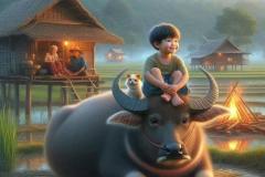 Hình ảnh cậu bé chăn trâu đầy tuổi thơ
