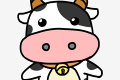 Ảnh con bò sữa chibi dễ thương