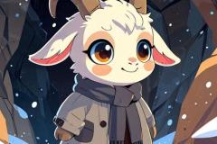 Ảnh con dê hoạt hình, chibi đáng yêu xỉu