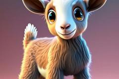 Ảnh con dê hoạt hình, chibi đáng yêu xỉu