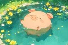 Ảnh con heo hồng cute đáng yêu
