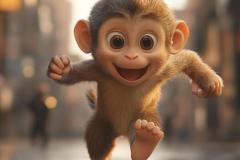 Ảnh con khỉ cute nét vẽ chibi, anime cực đáng yêu