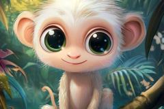 Ảnh con khỉ cute nét vẽ chibi, anime cực đáng yêu