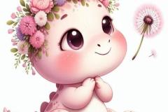 Hình ảnh con khủng long chibi đáng yêu