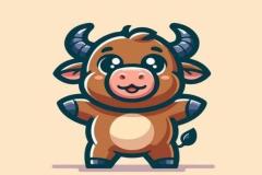 Ảnh con trâu chibi đáng yêu