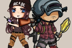 Ảnh chibi cặp đôi PUBG dễ thương

