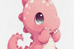 Ảnh đại diện, avatar khủng long hồng cute xỉu
