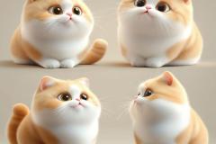 Ảnh mèo béo chibi anime đáng yêu