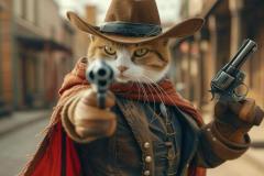 Hình ảnh mèo cầm súng ngầu