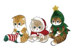 Ảnh mèo giáng sinh chibi đáng yêu