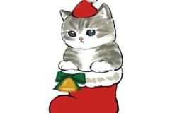 Ảnh mèo giáng sinh chibi đáng yêu