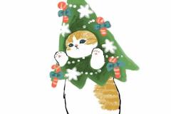 Ảnh mèo giáng sinh chibi đáng yêu