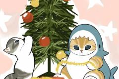 Ảnh mèo giáng sinh chibi đáng yêu