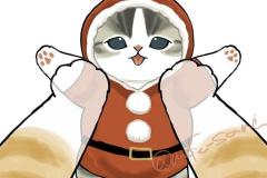 Ảnh mèo giáng sinh chibi đáng yêu