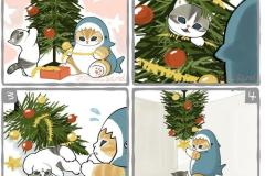 Ảnh mèo giáng sinh chibi đáng yêu
