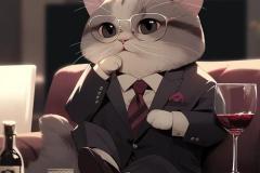Ảnh mèo ngầu chibi đáng yêu