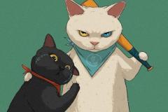 Ảnh mèo ngầu chibi đáng yêu