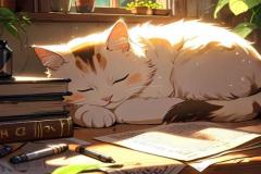 Ảnh mèo tam thể chibi anime cực đáng yêu