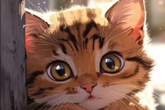 Ảnh mèo tam thể chibi anime cực đáng yêu