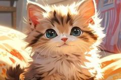 Ảnh mèo tam thể chibi anime cực đáng yêu