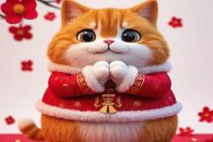 Ảnh mèo tết chibi, anime đáng yêu
