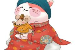 Ảnh mèo tết chibi, anime đáng yêu