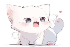 Ảnh mèo trắng anime cute