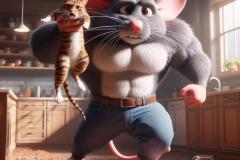Ảnh mèo và chuột anime đáng yêu hài hước