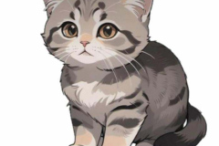 Ảnh mèo xám chibi anime cute