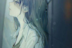 ảnh cô gái mệt mỏi anime thẫn thờ