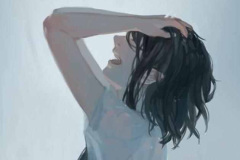 ảnh cô gái mệt mỏi anime khóc