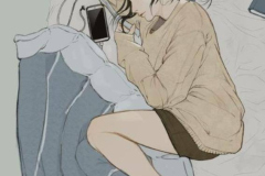 ảnh cô gái mệt mỏi anime nằm ngủ