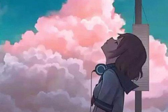 ảnh cô gái mệt mỏi anime ngồi ghế