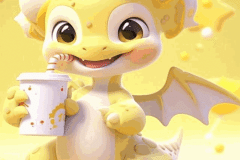 Ảnh con rồng vàng 3d đáng yêu hút hồn