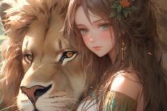 Hình ảnh con sư tử anime nữ đáng yêu