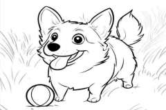 Ảnh vẽ con chó corgi