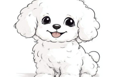 Chú cún poodle hình vẽ siêu đẹp