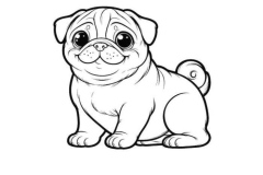Ảnh vẽ chó pug cute