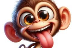 Bộ ảnh avt con khỉ cute chibi đáng yêu