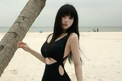 hình gái mặc bikini đen dễ thương