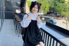 gái lớp 7 cute cột tóc kiểu natra