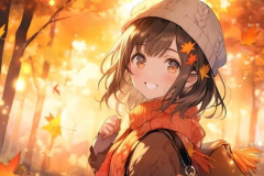 ảnh gái xinh tóc ngắn anime trời thu