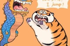 Hình chibi rồng và hổ dễ thương