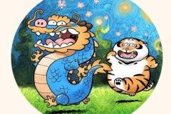 Hình chibi rồng và hổ dễ thương