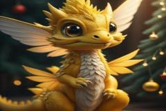 Ảnh rồng vàng 3d may mắn